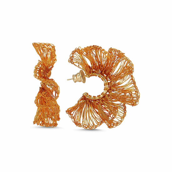 Rosegold Curvy Crochet Earrings
