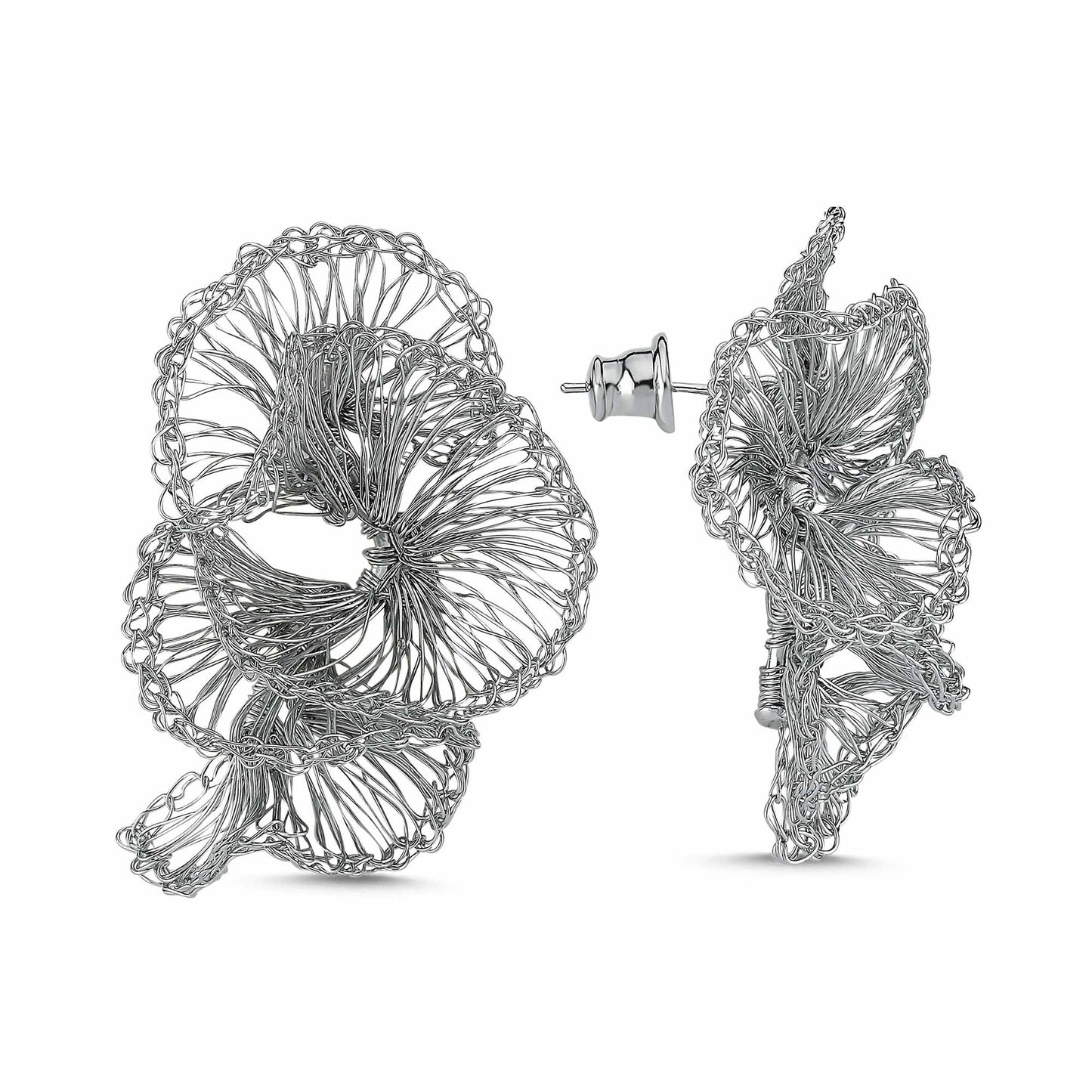 Silver Crochet Earrings