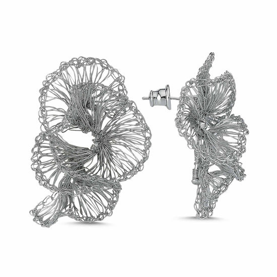 Silver Crochet Earrings
