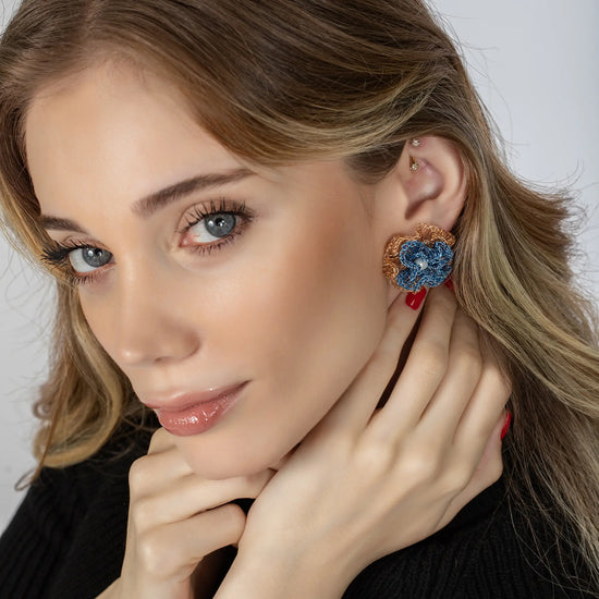 Load image into Gallery viewer, Flower Crochet Earrings
