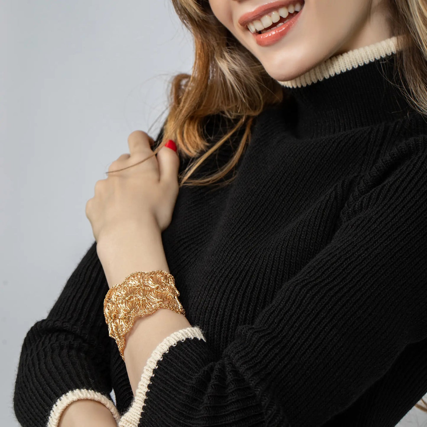Wide Crochet Bracelet