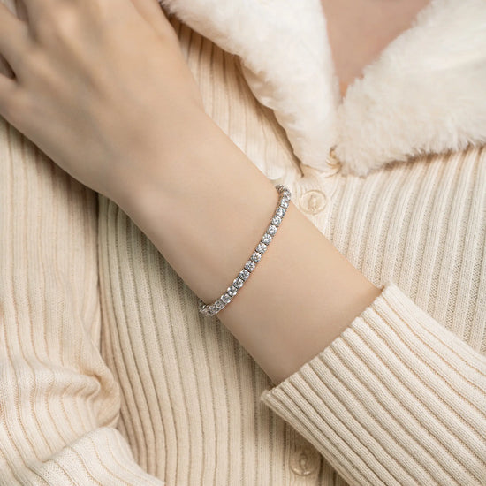 Load image into Gallery viewer, 14K WHITE GOLD TENNIS BRACELET

