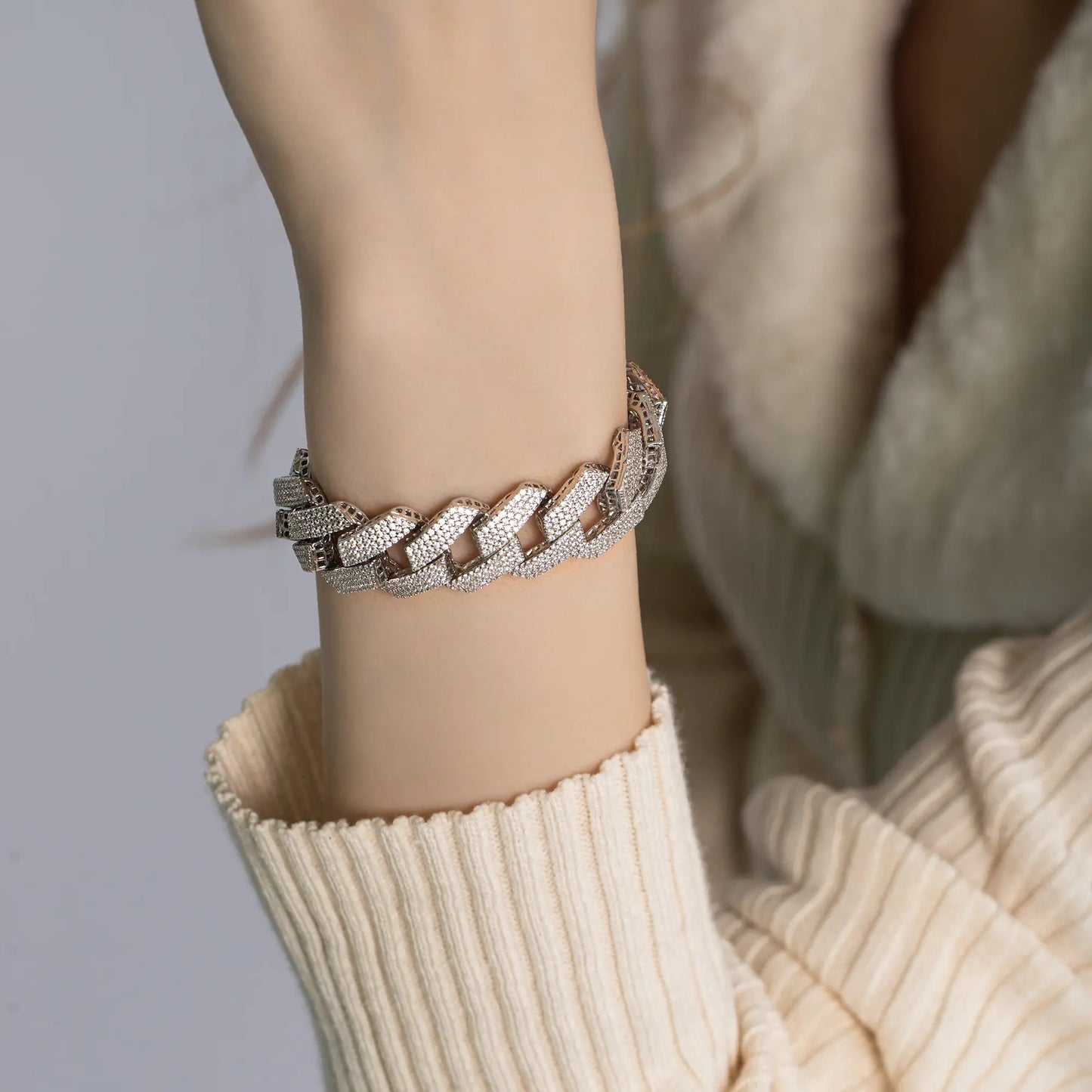14K WHITE GOLD MIAMI CUBAN BRACELET