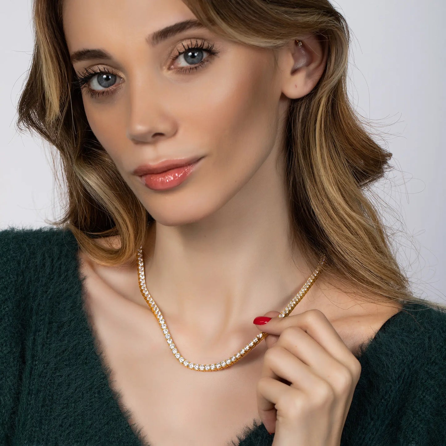 14K GOLD TENNIS NECKLACE