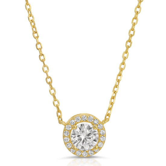 Yellow Gold Chain Gemstone Necklace
