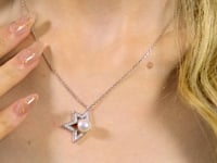 Load and play video in Gallery viewer, Pearl-Star-Necklace_white
